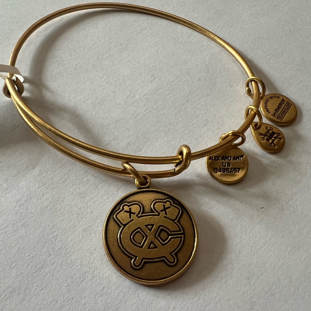 Gold Alex and Ani Chicago Blackhawks Logo Bracelet NWT